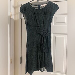 LOFT Green and White Midi Dress